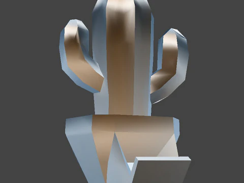 Stylized Cactus in Pot Low Poly 3D print model 3D Model