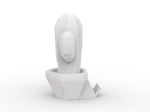 Stylized Cactus in Pot Low Poly 3D print model 3D Model