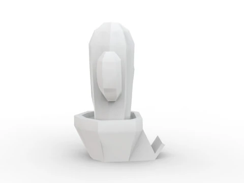 Stylized Cactus in Pot Low Poly 3D print model 3D Model