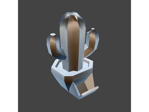 Stylized Cactus in Pot Low Poly 3D print model 3D Model