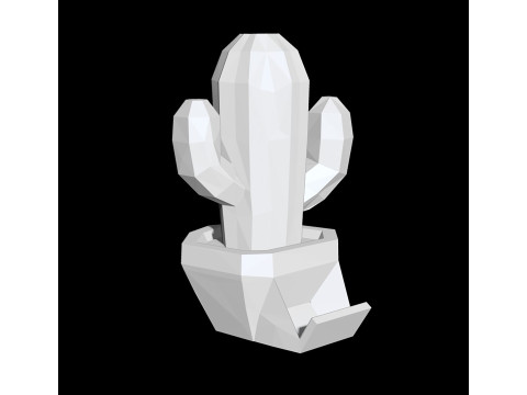 Stylized Cactus in Pot Low Poly 3D print model 3D Model