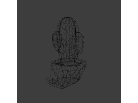 Stylized Cactus in Pot Low Poly 3D print model 3D Model