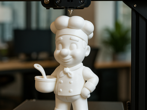 Chef Holding Pot 3D print model Modelo 3D