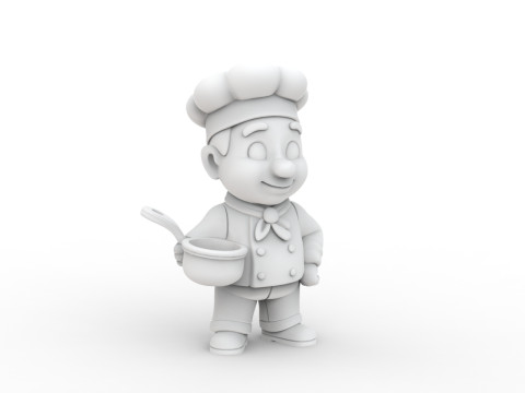 Chef Holding Pot 3D print model Modèles 3D en vedette