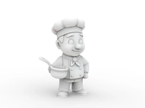 Chef Holding Pot 3D print model 3D Print Model
