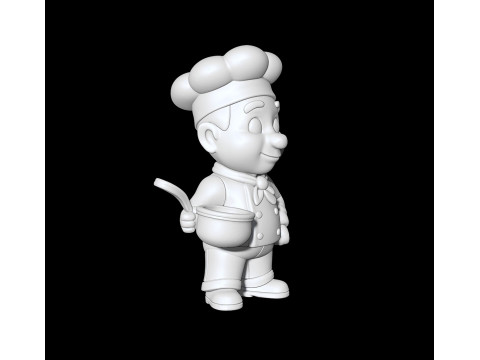 Chef Holding Pot 3D print model Modèles 3D en vedette