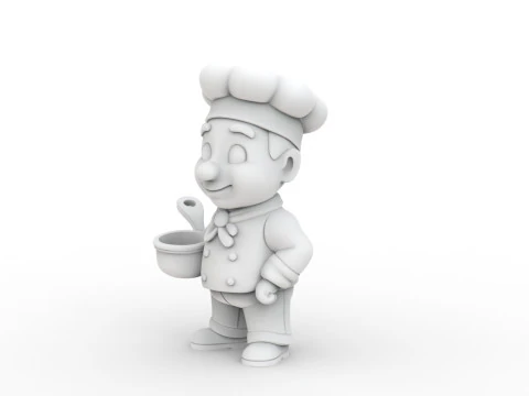 Chef Holding Pot 3D print model 3D Print Model