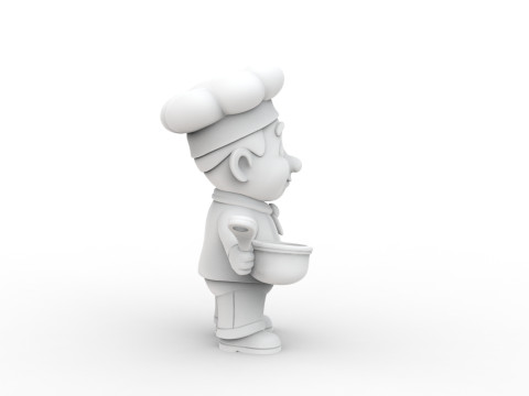Chef Holding Pot 3D print model Modèles 3D en vedette