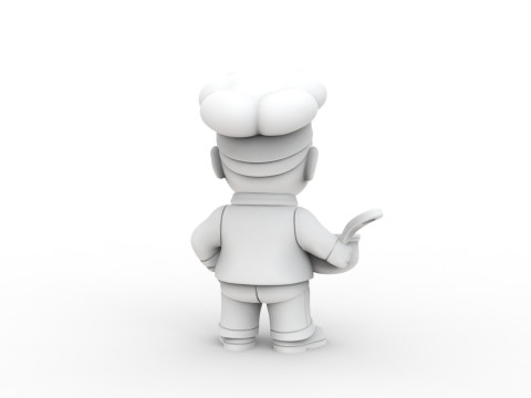 Chef Holding Pot 3D print model Modèles 3D en vedette