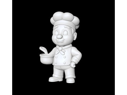 Chef Holding Pot 3D print model Modèles 3D en vedette