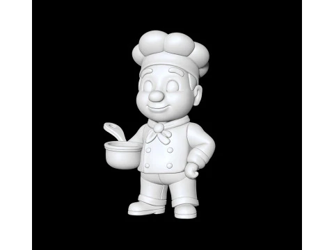 Chef Holding Pot 3D print model 3D Print Model