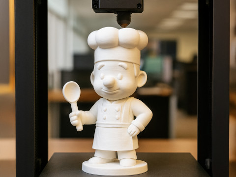 Cartoon Chef Figurine 3D print model Modelo 3D