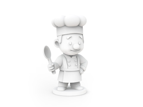 Cartoon Chef Figurine 3D print model 3D Model
