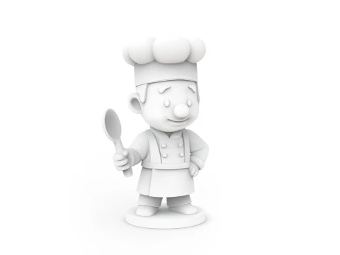 Cartoon Chef Figurine 3D print model 3D Print Model