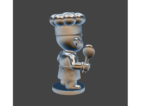 Cartoon Chef Figurine 3D print model 3D Model