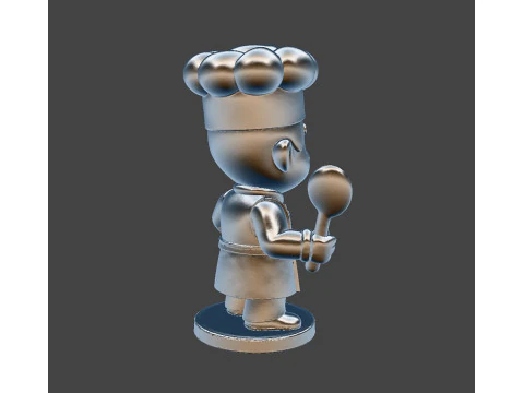 Cartoon Chef Figurine 3D print model 3D Print Model