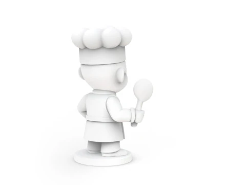 Cartoon Chef Figurine 3D print model 3D Print Model