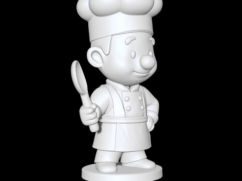 Cartoon Chef Figurine 3D print model 3D Model
