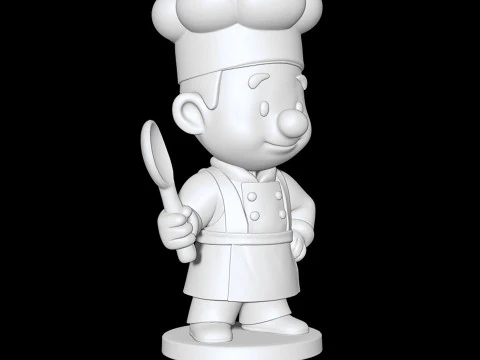 Cartoon Chef Figurine 3D print model 3D Print Model