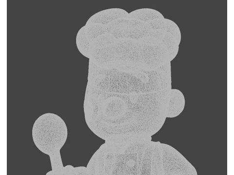 Cartoon Chef Figurine 3D print model 3D Print Model