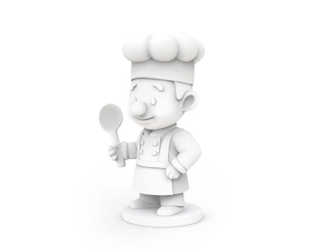 Cartoon Chef Figurine 3D print model 3D Print Model