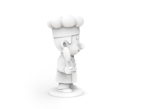 Cartoon Chef Figurine 3D print model 3D Model