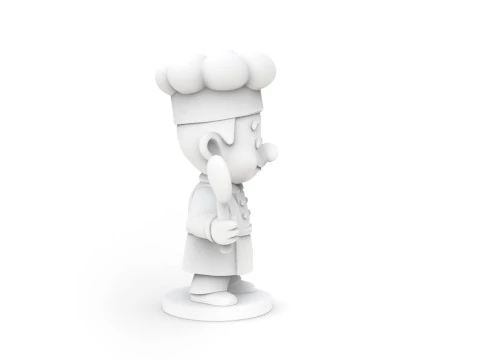 Cartoon Chef Figurine 3D print model 3D Print Model