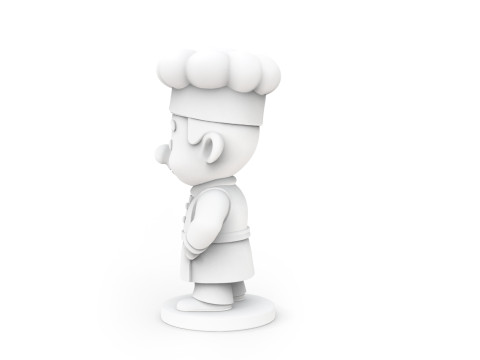 Cartoon Chef Figurine 3D print model 3D Model