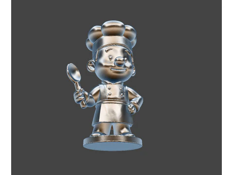 Cartoon Chef Figurine 3D print model 3D Print Model
