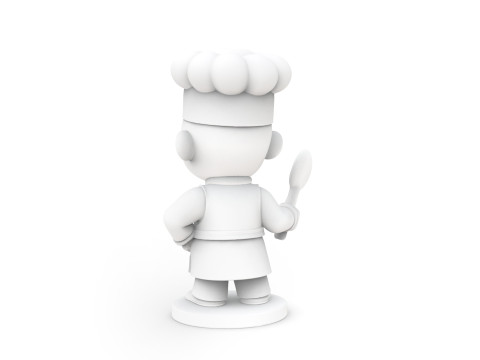 Cartoon Chef Figurine 3D print model 3D Model