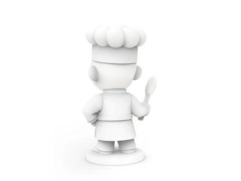 Cartoon Chef Figurine 3D print model 3D Print Model