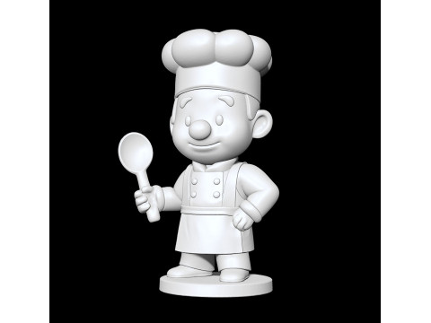 Cartoon Chef Figurine 3D print model 3D Model