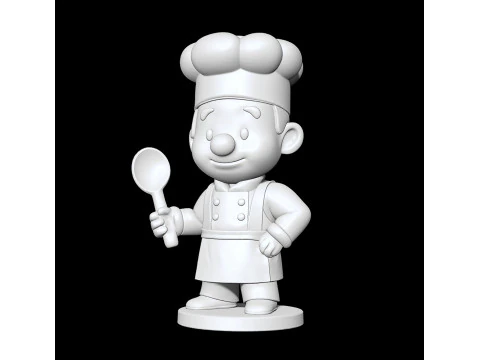 Cartoon Chef Figurine 3D print model 3D Print Model