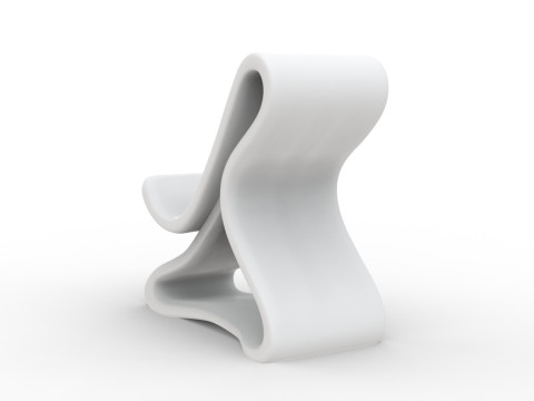 Curved Base Phone Stand 3D print model 3D 모델