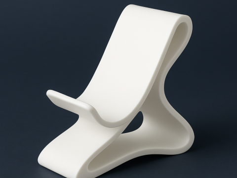 Curved Base Phone Stand 3D print model 3D 모델