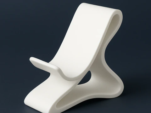 Curved Base Phone Stand 3D print model 3D Print Model