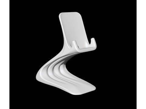 Curved Base Phone Stand 3D print model 3D 모델