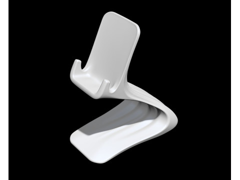Curved Base Phone Stand 3D print model 3D 모델