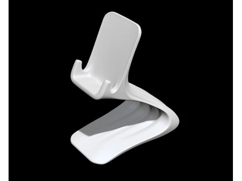 Curved Base Phone Stand 3D print model 3D Print Model