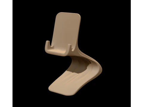 Curved Base Phone Stand 3D print model 3D Print Model