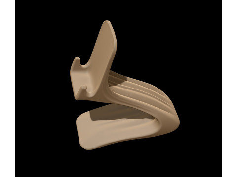 Curved Base Phone Stand 3D print model 3D 모델