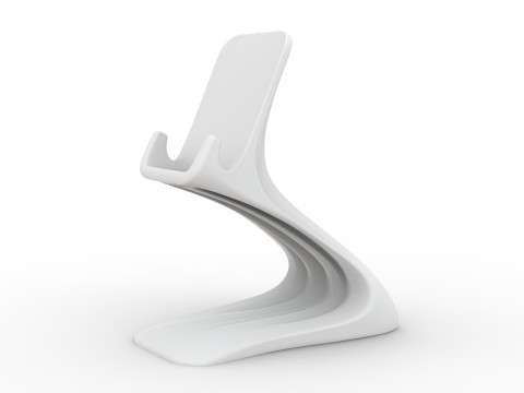 Curved Base Phone Stand 3D print model 3D 모델