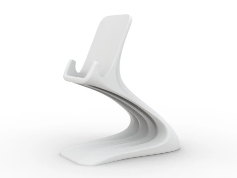 Curved Base Phone Stand 3D print model 3D Print Model