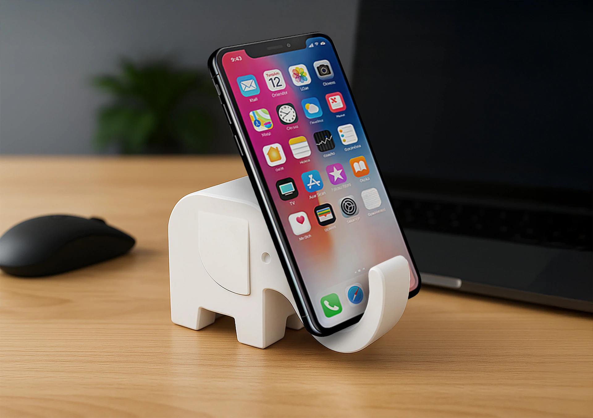 Elephant Phone Stand 3D print model 3D Print Model .c4d .max .obj .3ds .fbx .stl .blend 