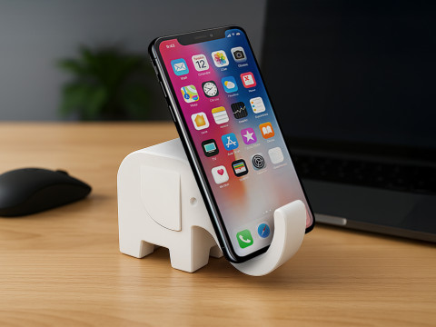 Elephant Phone Stand 3D print model Modelo 3D