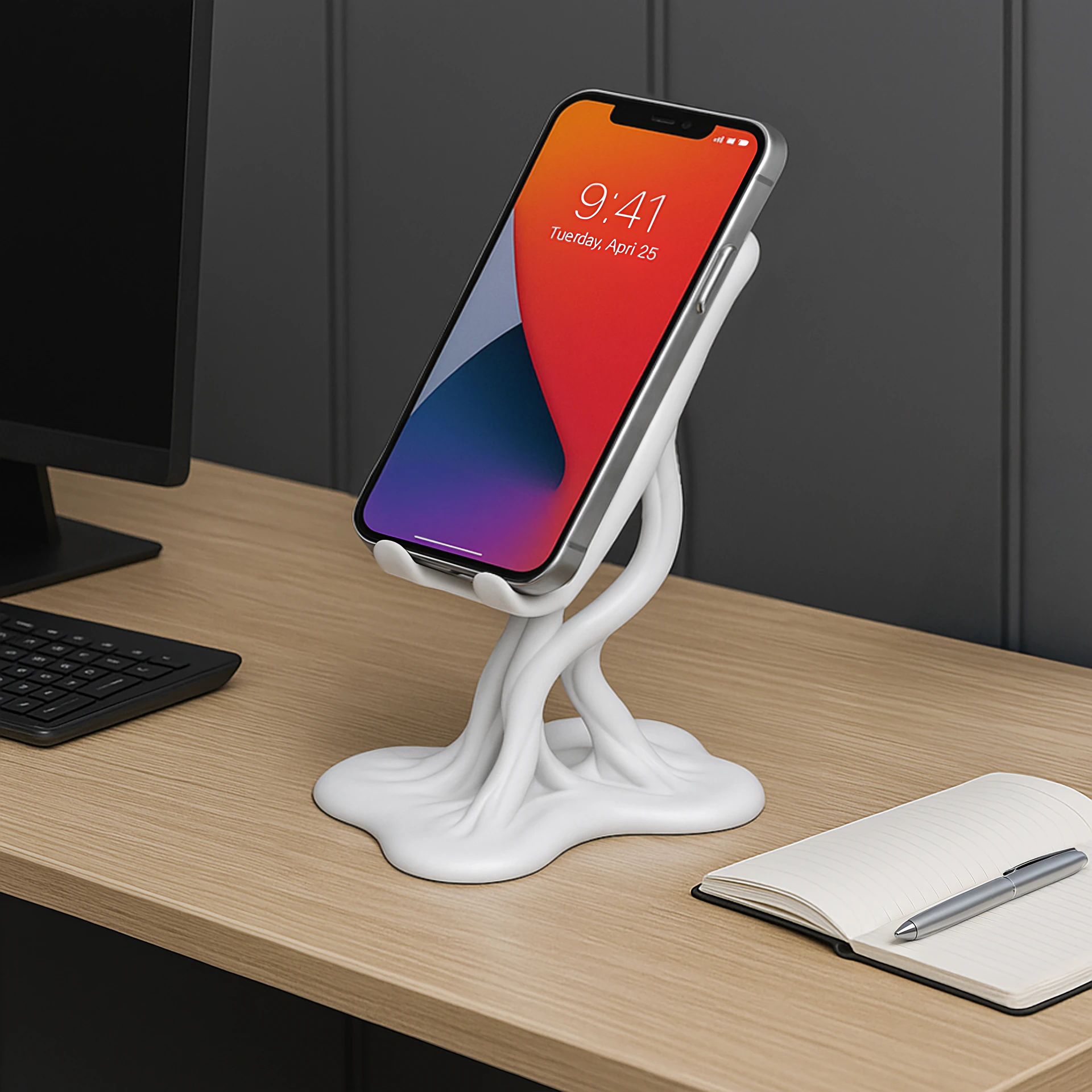 Organic Shape Phone Stand 3D print model 3D Print Model .c4d .max .obj .3ds .fbx .stl .blend 