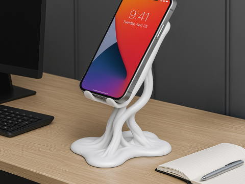 Organic Shape Phone Stand 3D print model 3D printmodel
