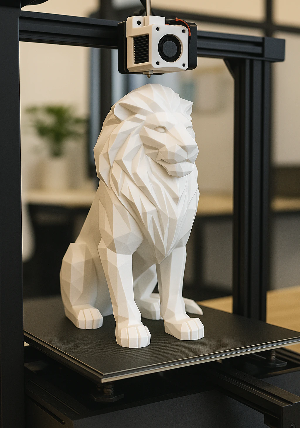 Low Poly Lion Statue STL 3D print model 3D Model .c4d .max .obj .3ds .fbx .stl .blend