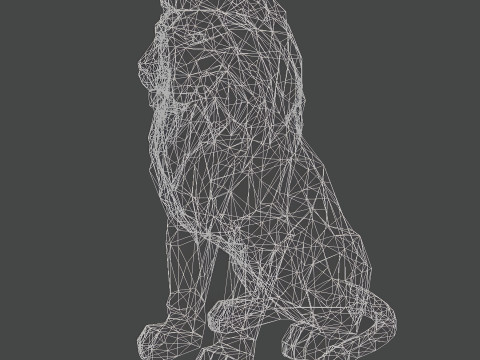 Low Poly Lion Statue STL 3D print model 3D Модель