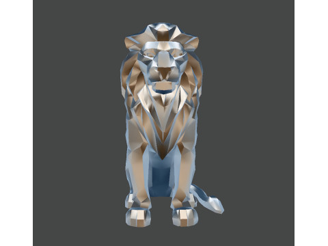 Low Poly Lion Statue STL 3D print model 3D Модель